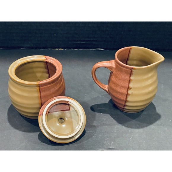 SANGO Gold Dust & Sienna CREAMER JUG & SUGAR BOWL w/ LID SET Discontinued EUC - Picture 2 of 6